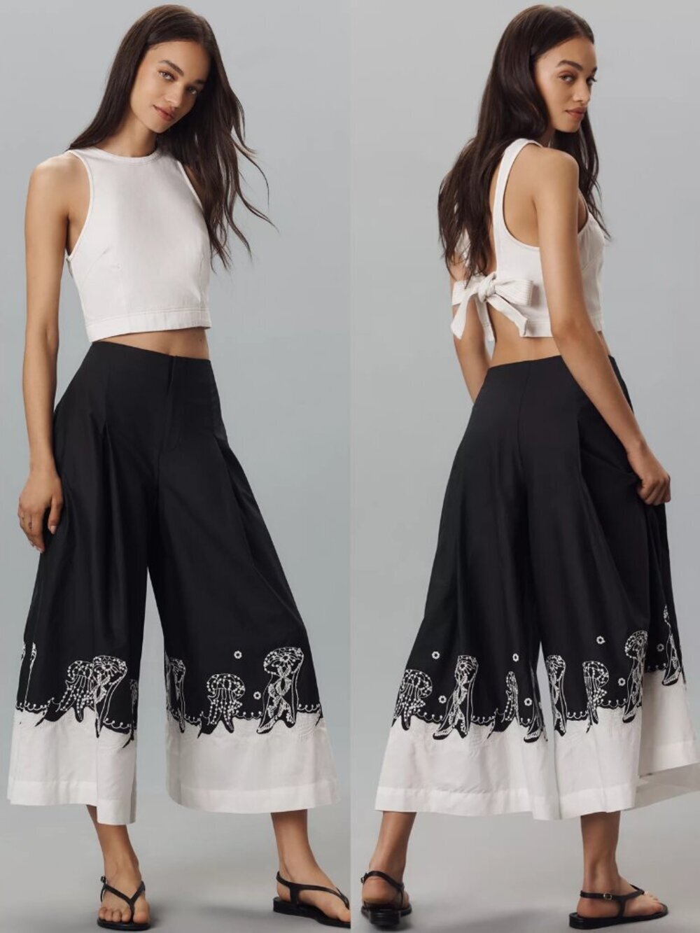 NWT New $168 Anthropologie Maeve Jellyfish Printed Skirty Culotte Pants Size 0